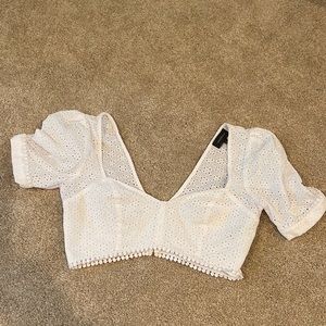 white revolve crop top